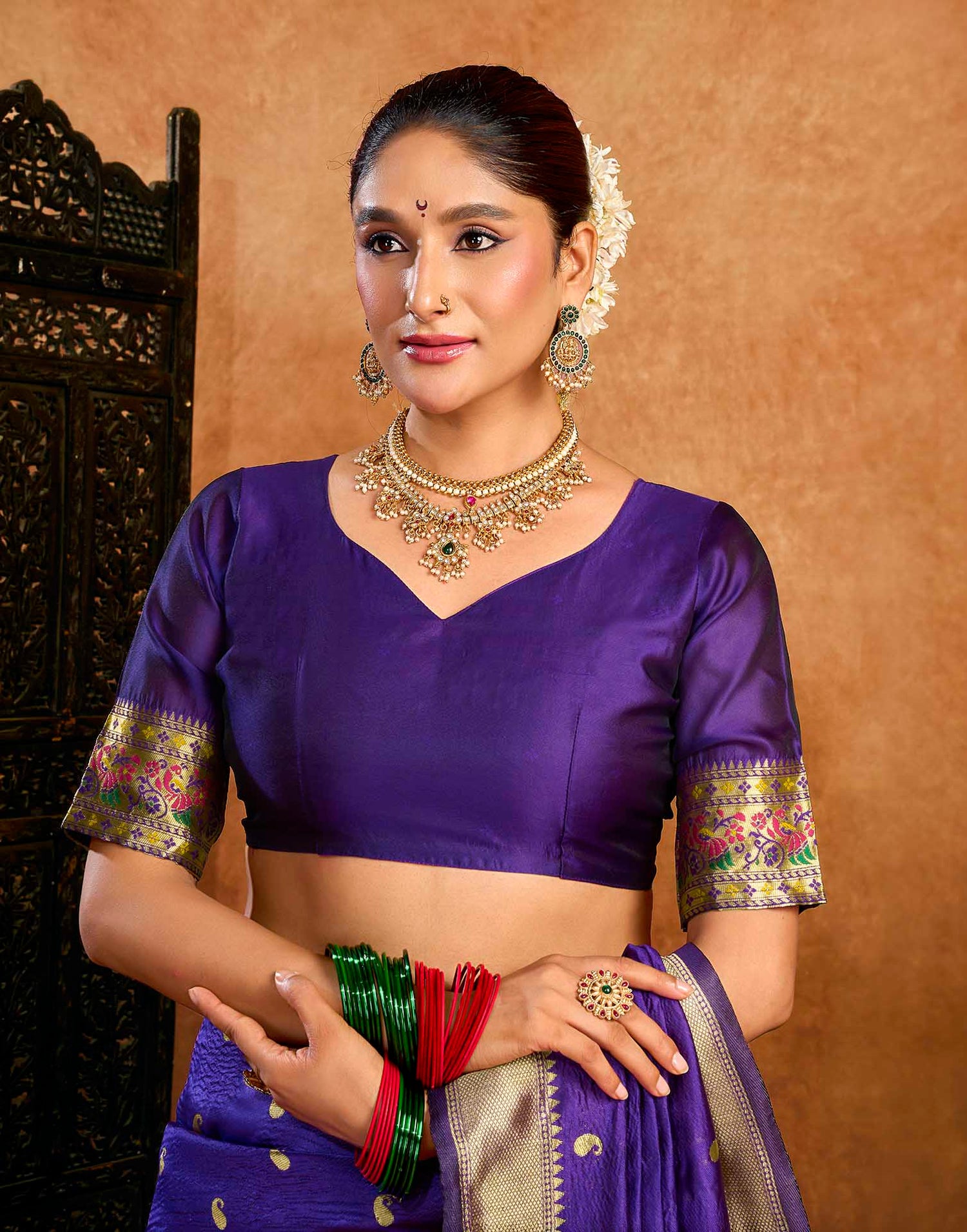 Purple Silk Woven Paithani Saree