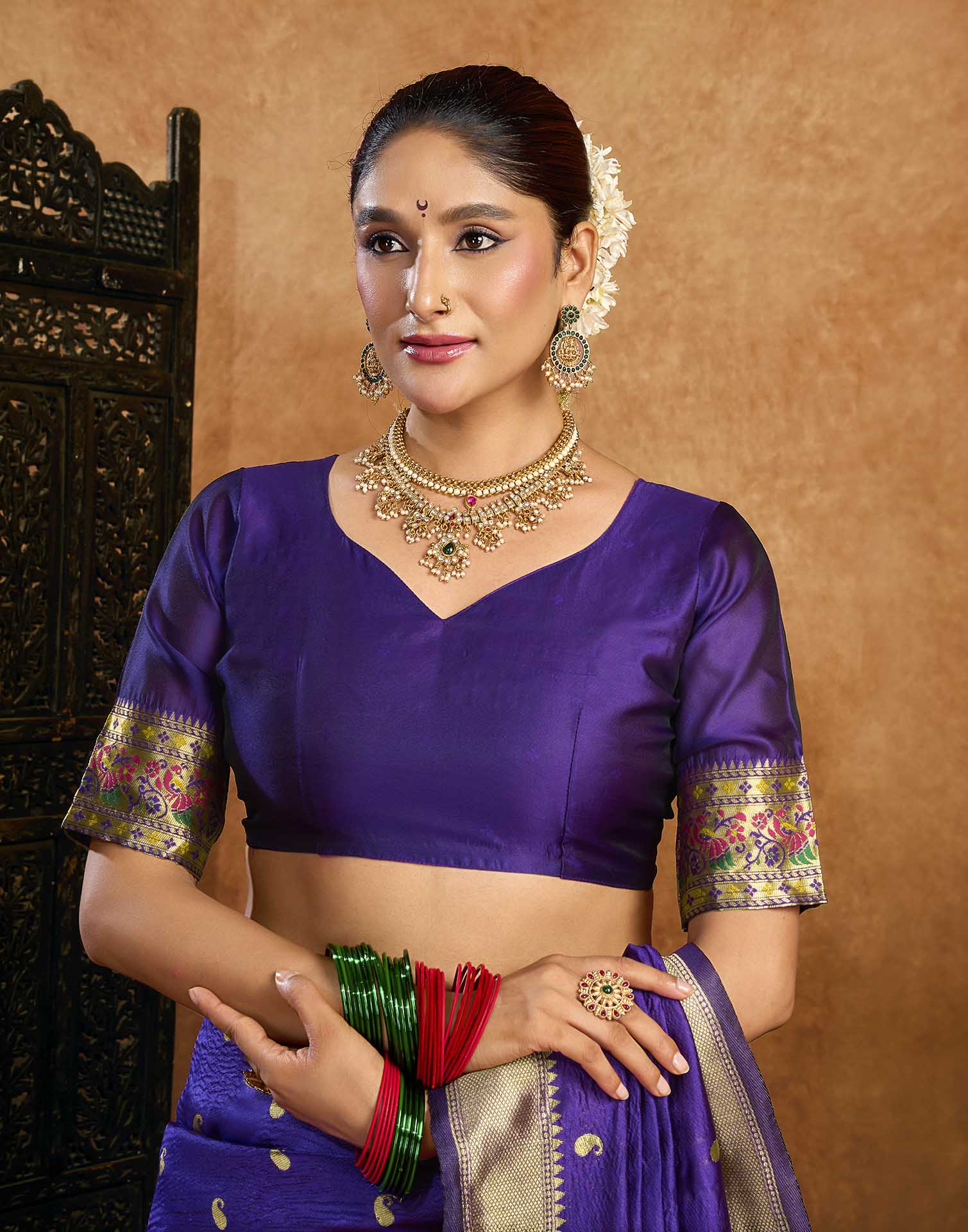 Purple Silk Woven Paithani Saree