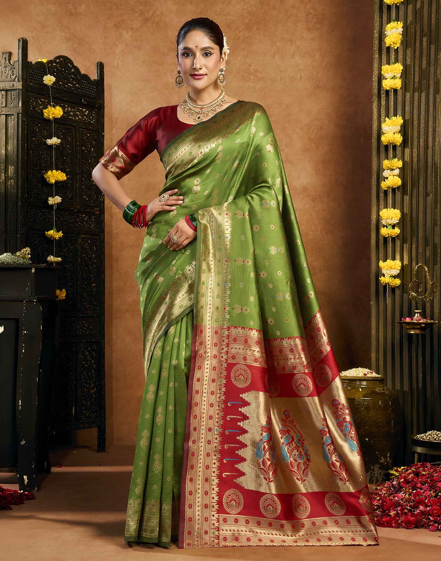 Green Silk Woven Paithani Saree