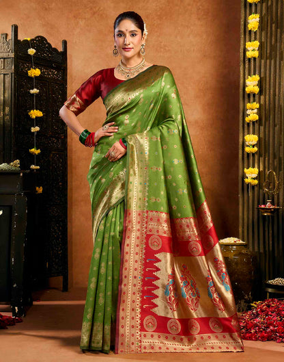 Green Silk Woven Paithani Saree