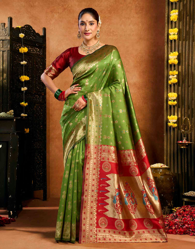 Green Silk Woven Paithani Saree
