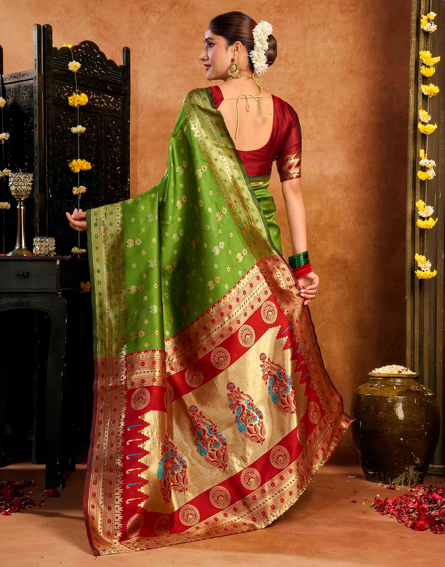 Green Silk Woven Paithani Saree