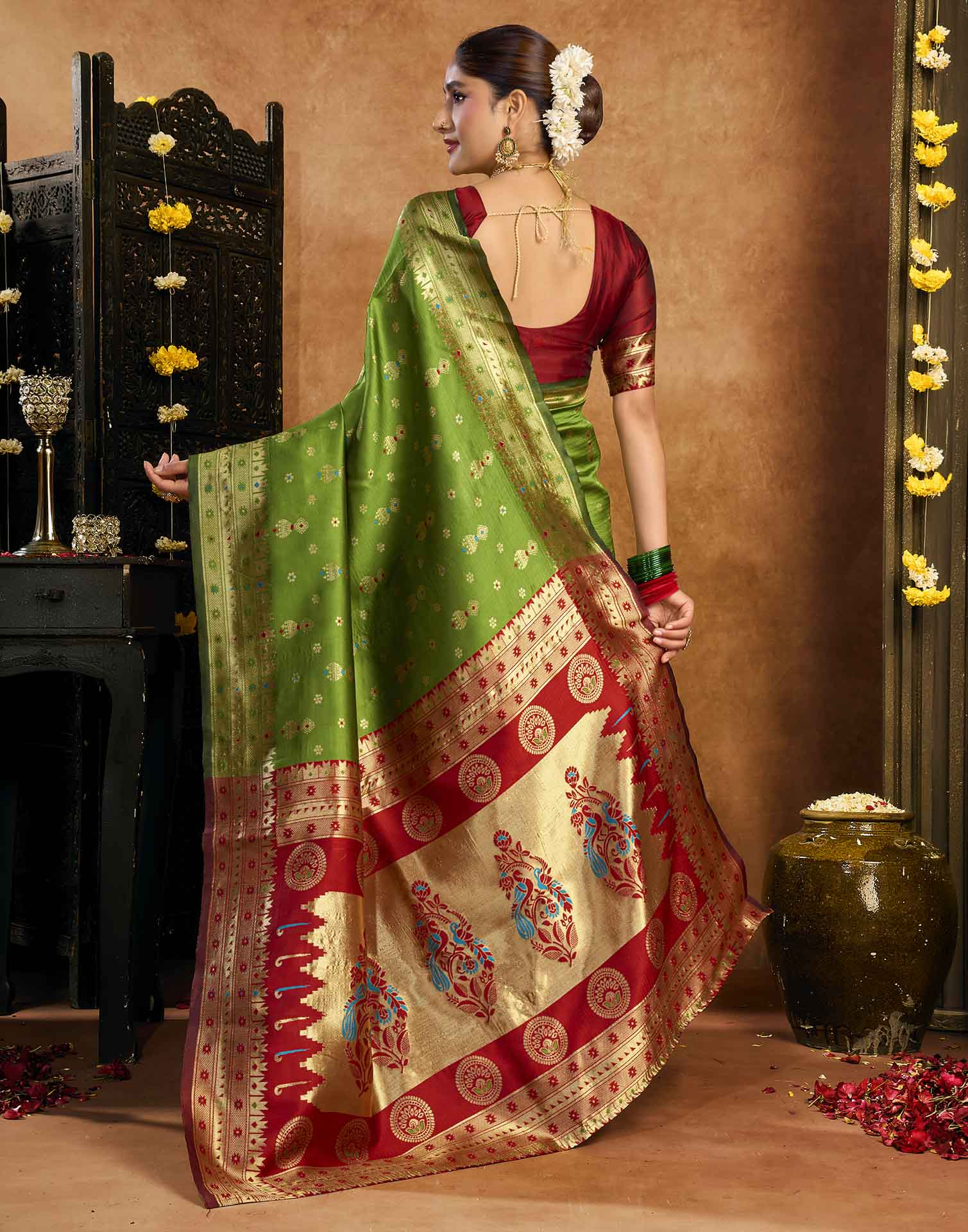 Green Silk Woven Paithani Saree