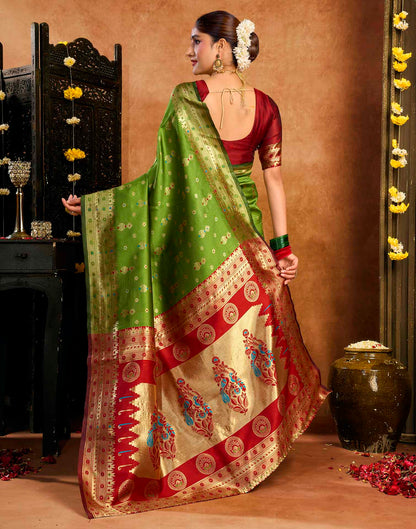 Green Silk Woven Paithani Saree