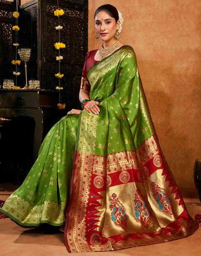 Green Silk Woven Paithani Saree