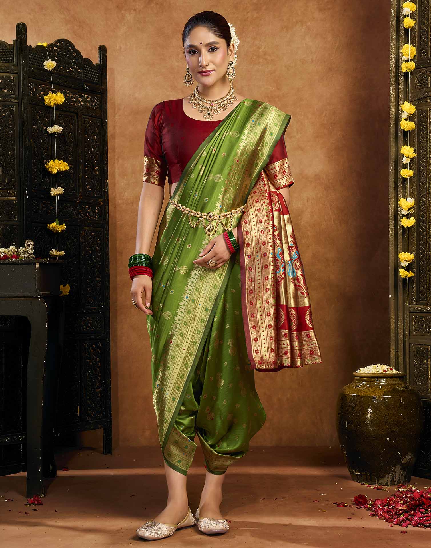 Green Silk Woven Paithani Saree