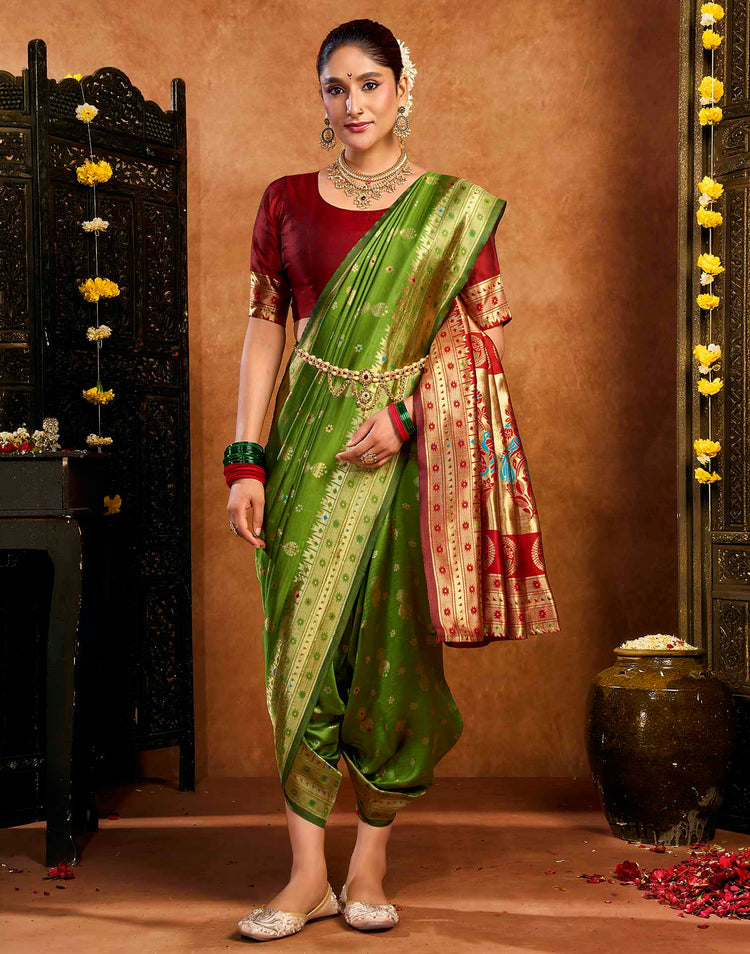 Green Silk Woven Paithani Saree