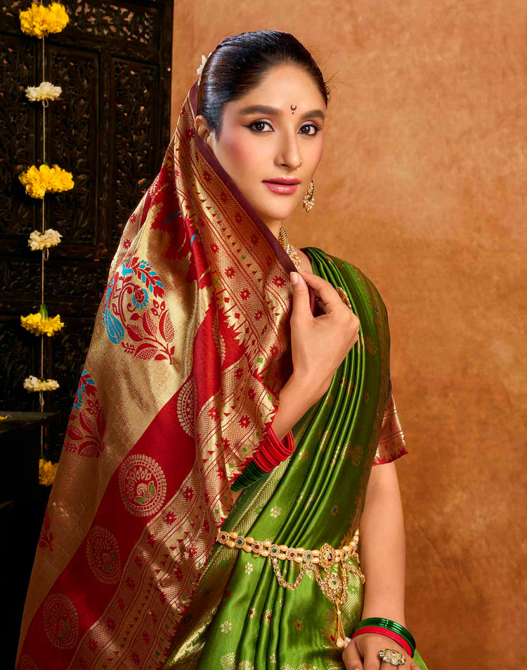 Green Silk Woven Paithani Saree