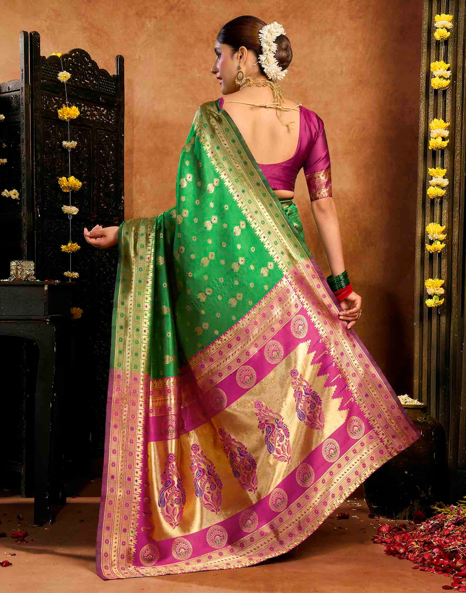 Green Silk Woven Paithani Saree