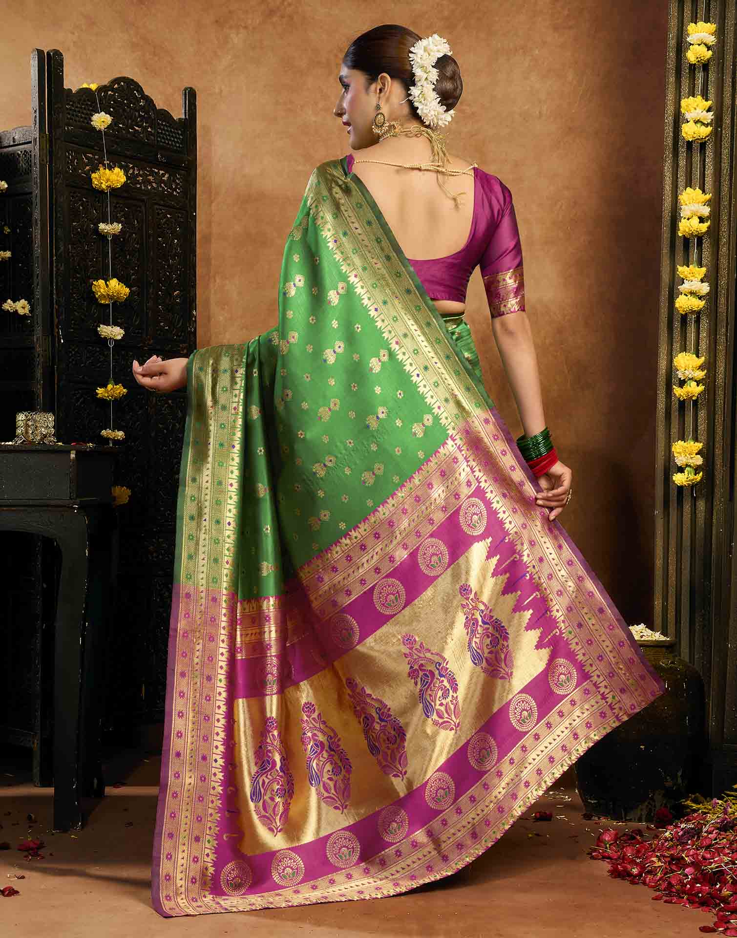 Green Silk Woven Paithani Saree