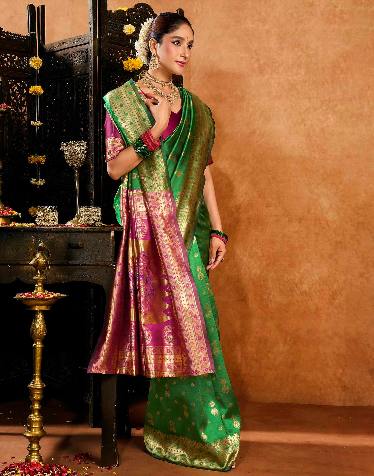 Green Silk Woven Paithani Saree