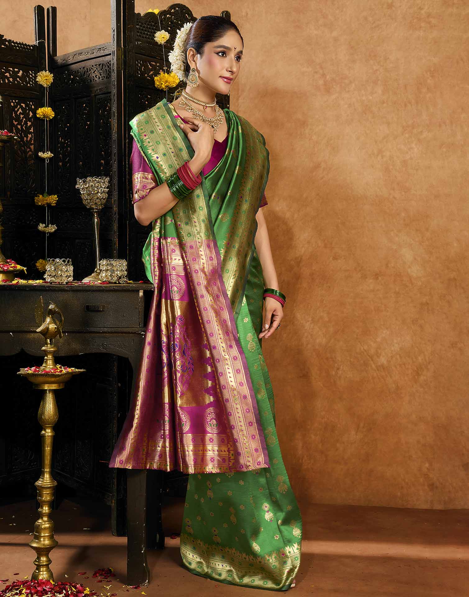 Green Silk Woven Paithani Saree