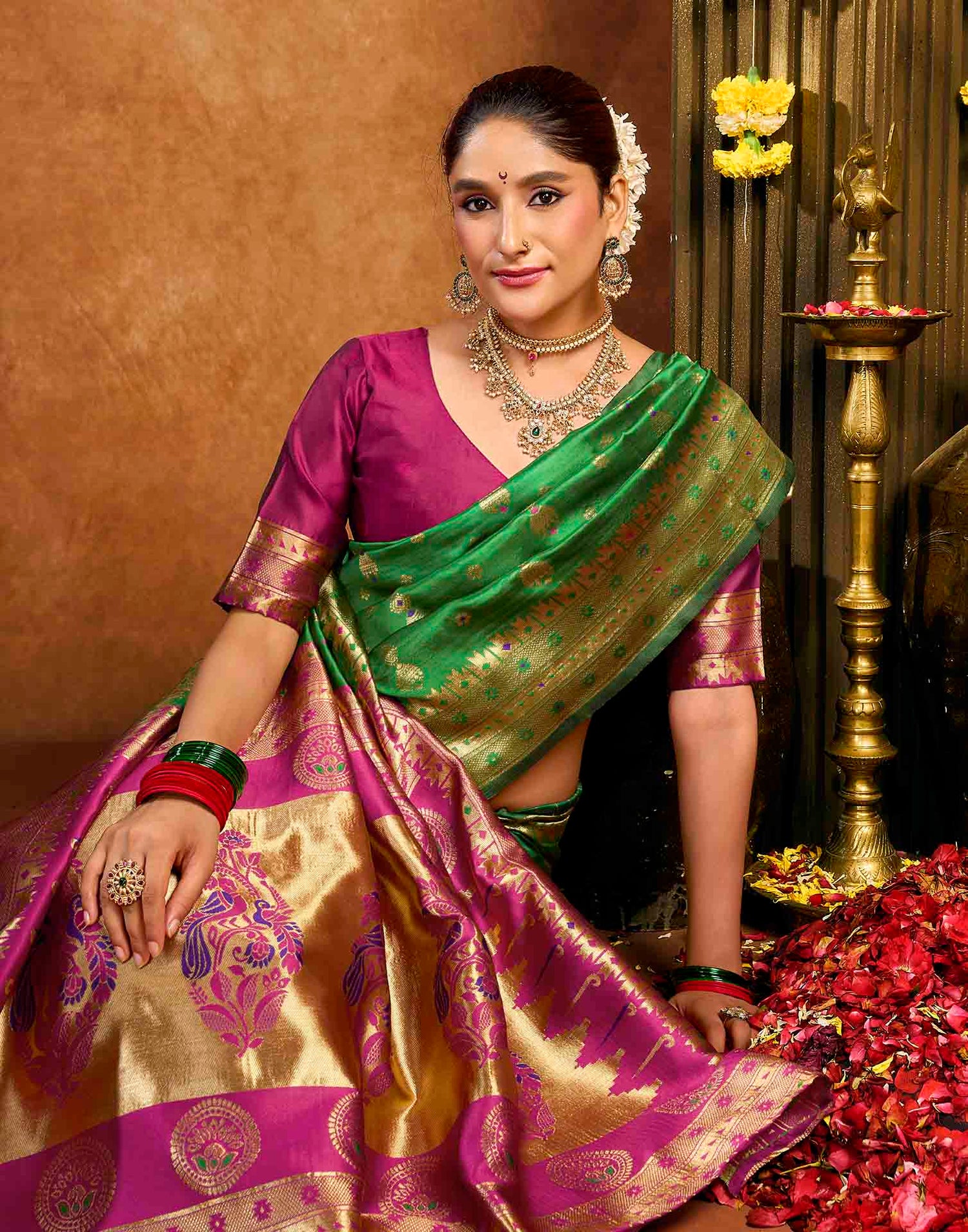 Green Silk Woven Paithani Saree