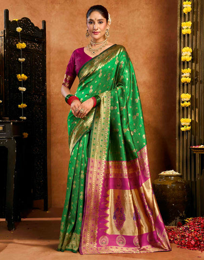 Green Silk Woven Paithani Saree