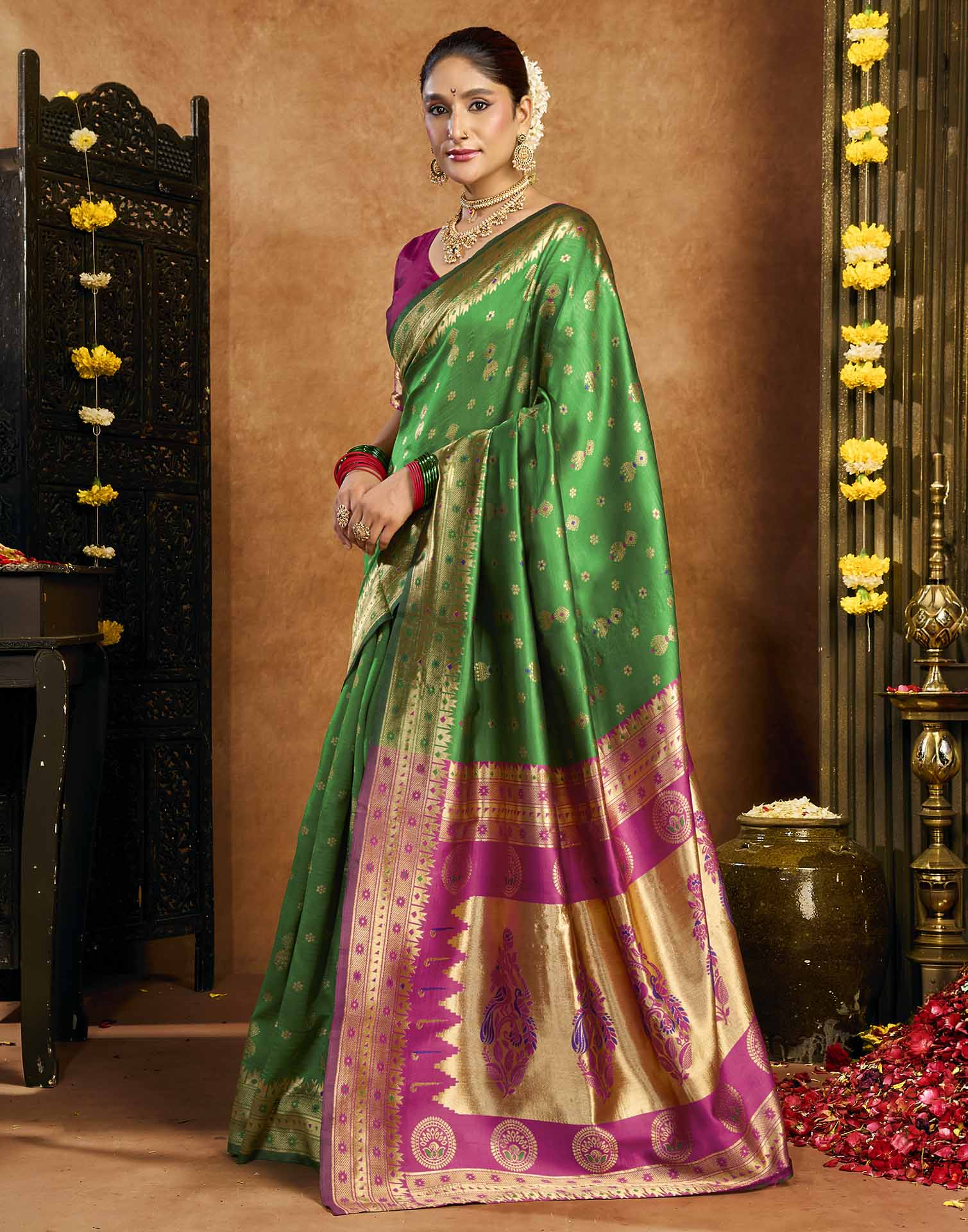 Green Silk Woven Paithani Saree