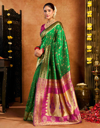Green Silk Woven Paithani Saree