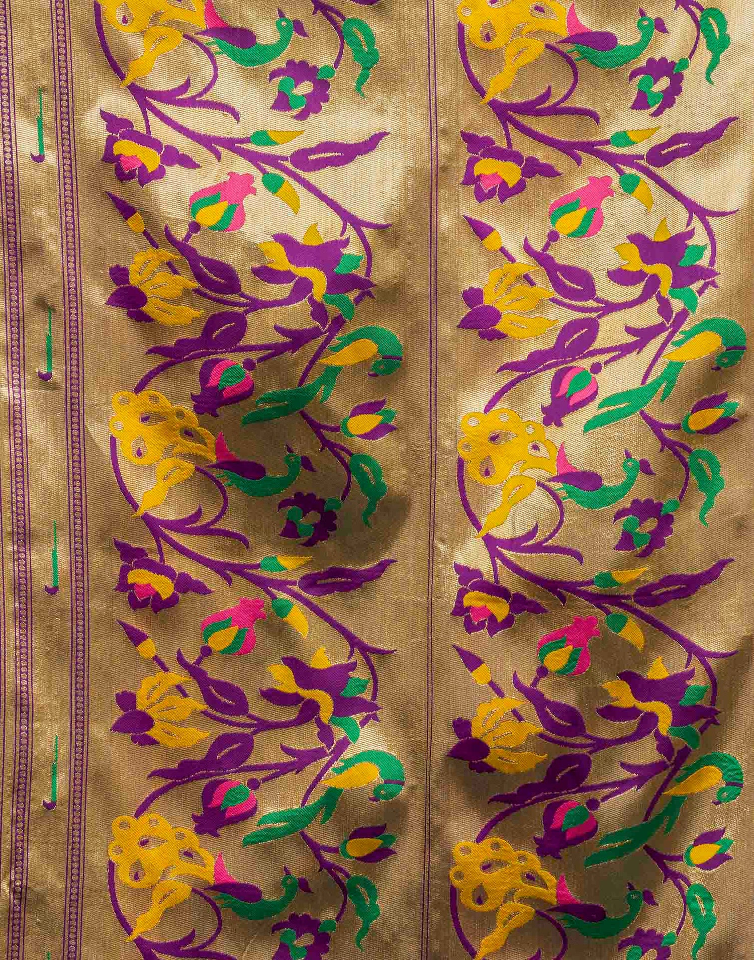 Purple Silk Woven Paithani Saree