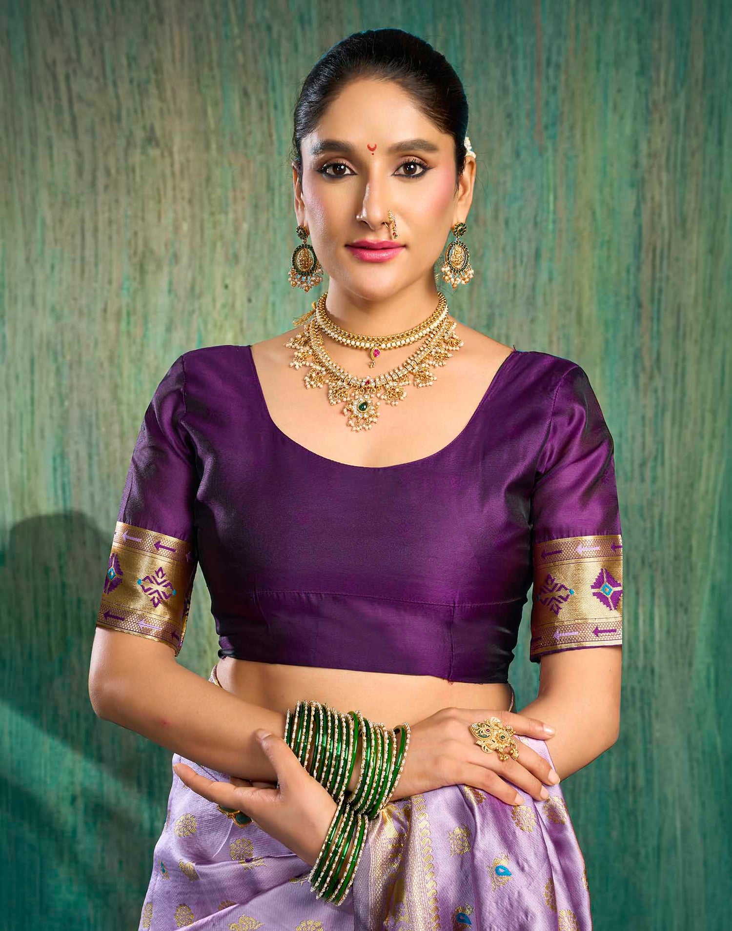 Light Purple Silk Woven Paithani Saree
