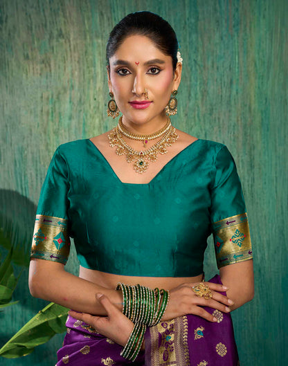 Purple Silk Woven Paithani Saree