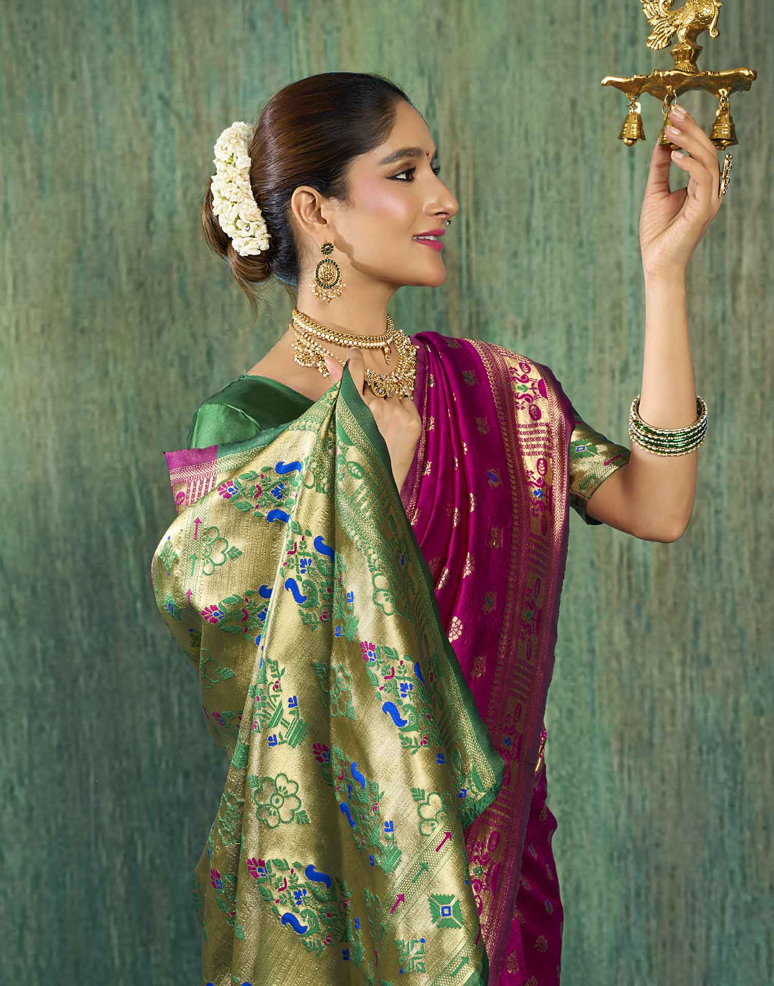Pink Silk Woven Paithani Saree