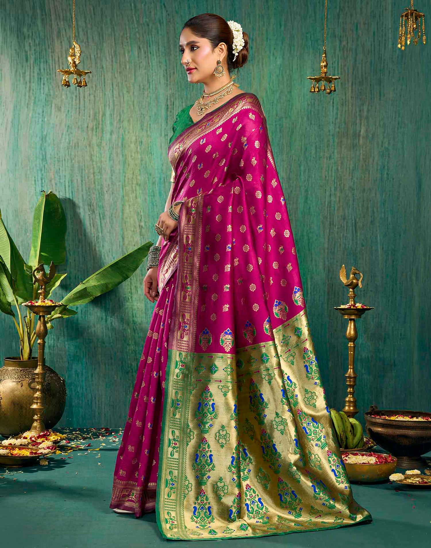 Pink Silk Woven Paithani Saree