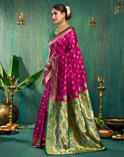 Pink Silk Woven Paithani Saree