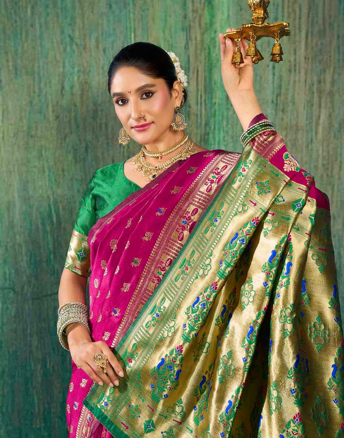 Pink Silk Woven Paithani Saree
