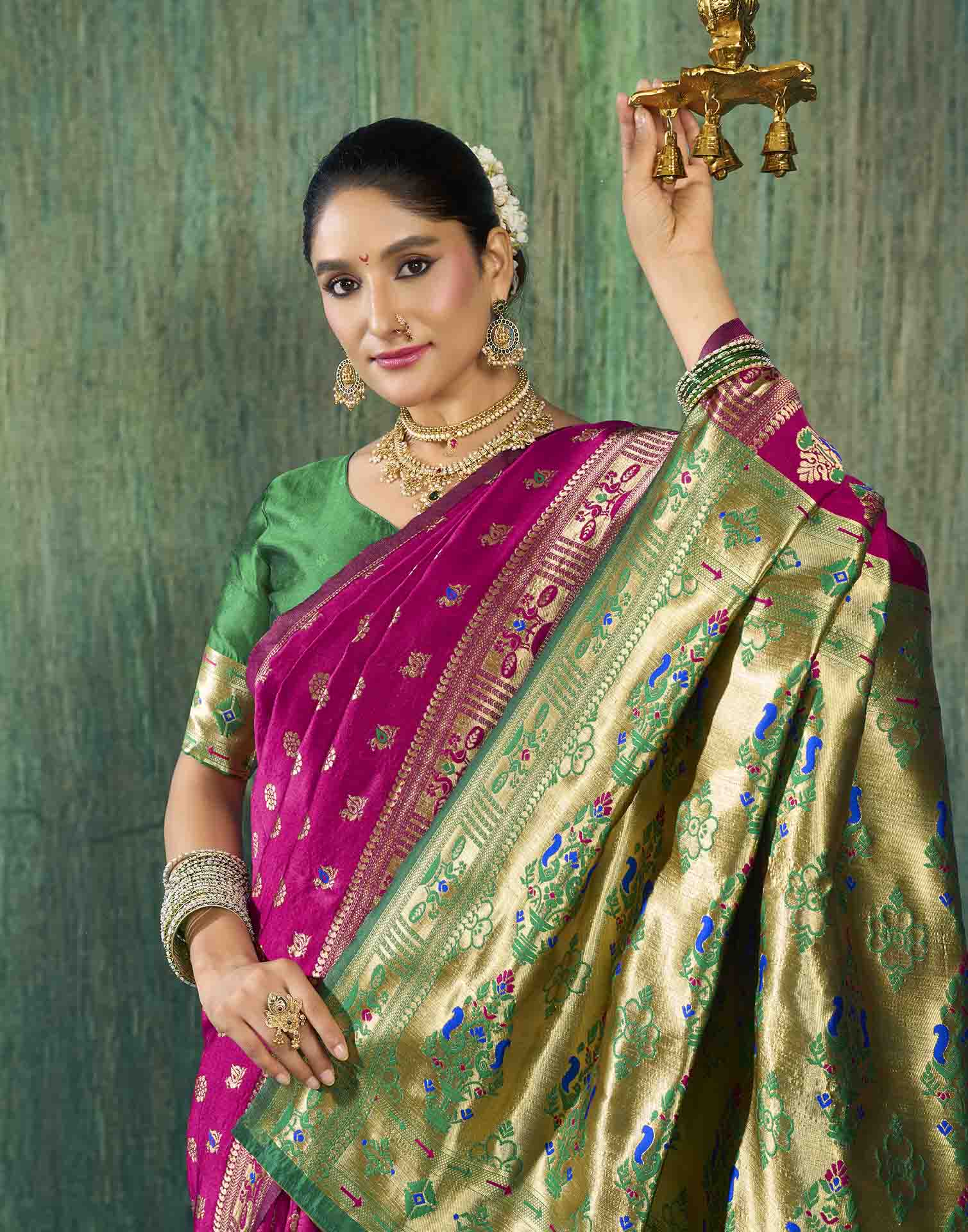 Pink Silk Woven Paithani Saree