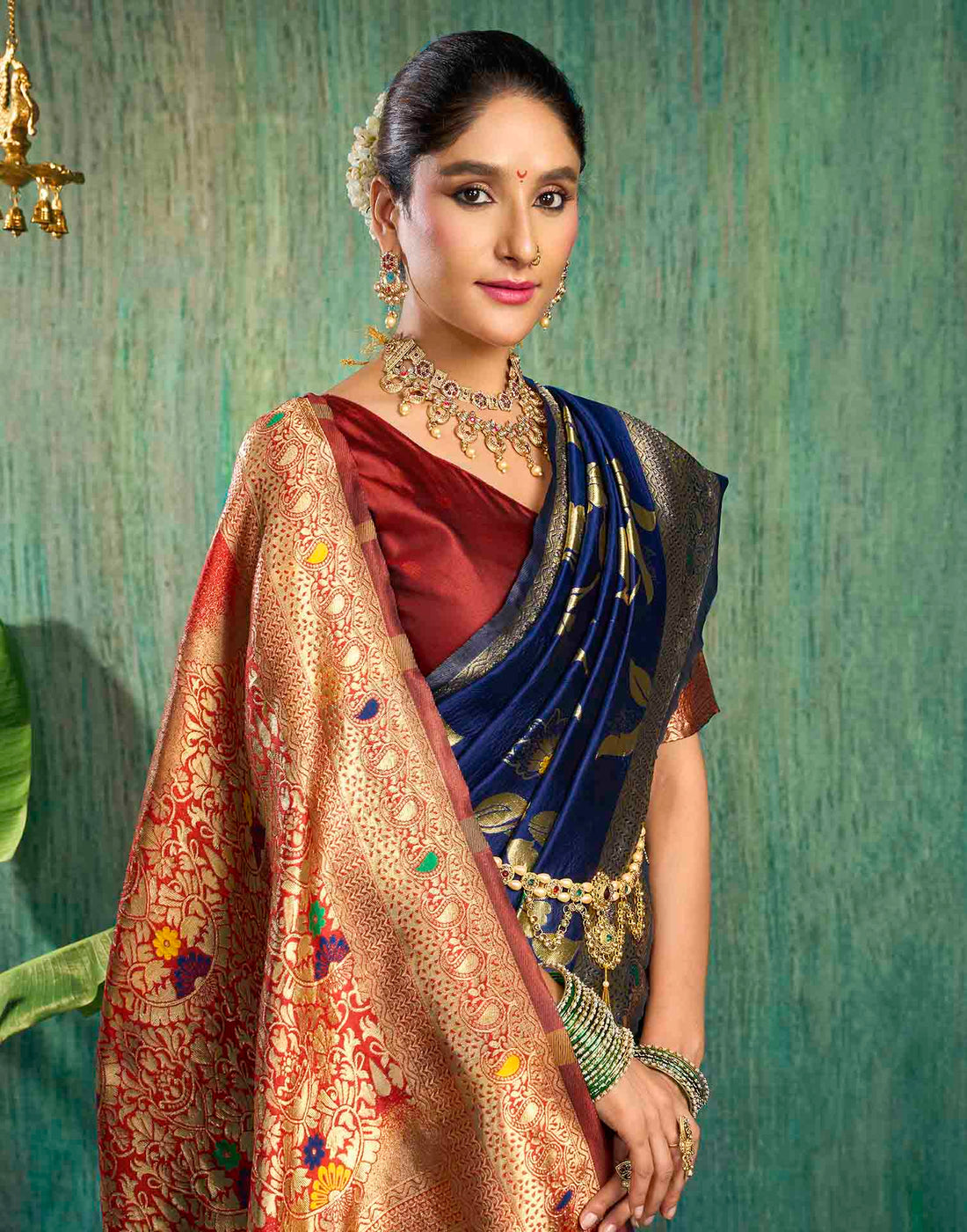 Blue Silk Woven Banarasi Saree