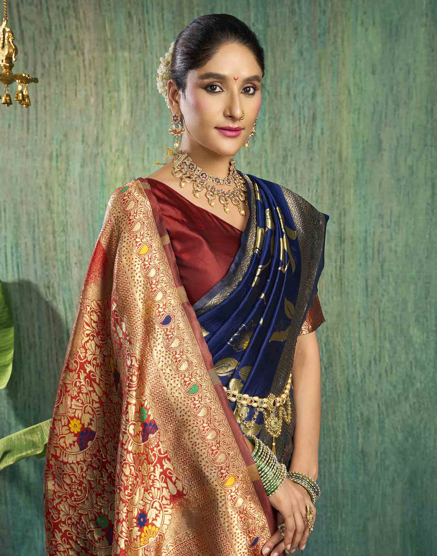 Blue Silk Woven Banarasi Saree