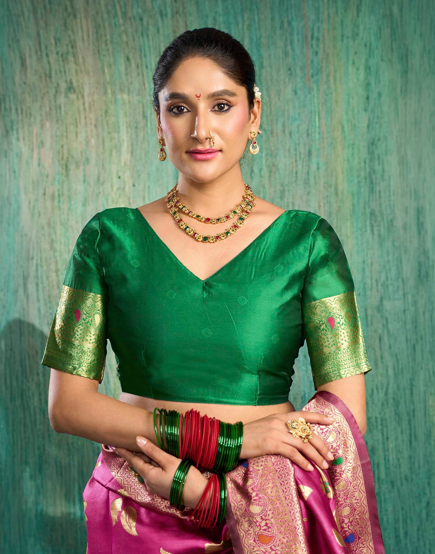Pink Silk Woven Banarasi Saree