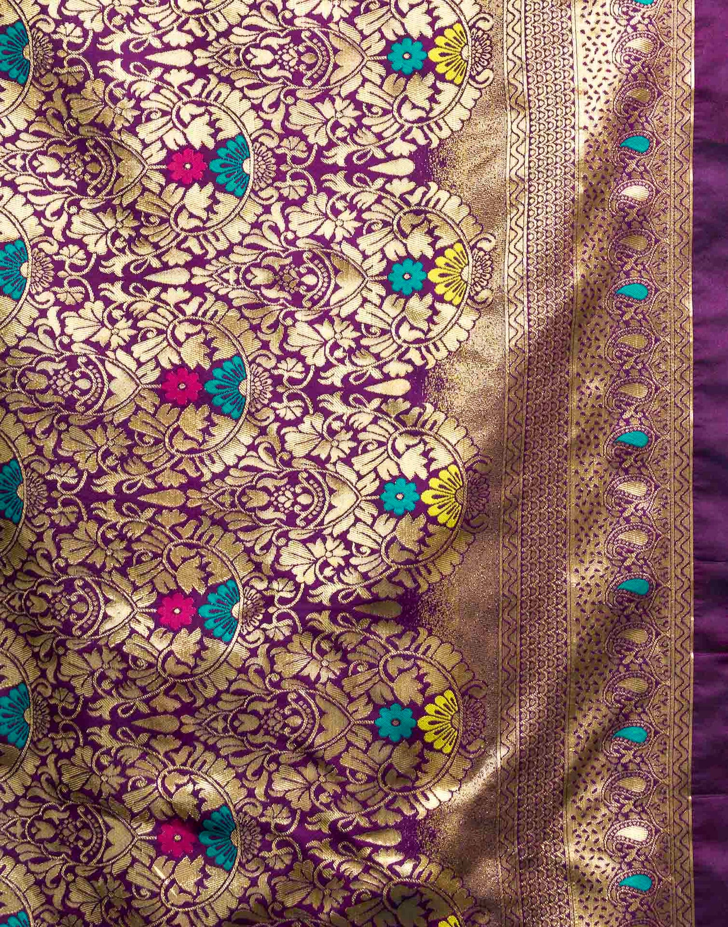 Rama Blue Silk Woven Banarasi Saree