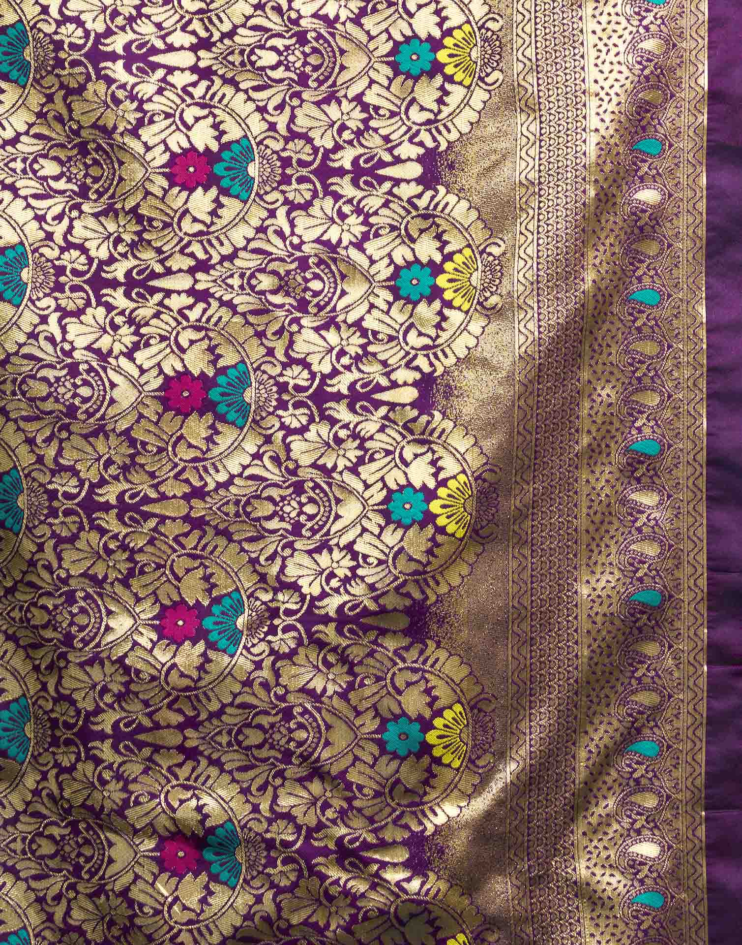 Rama Blue Silk Woven Banarasi Saree