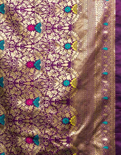 Rama Blue Silk Woven Banarasi Saree