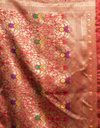 Lime Green Silk Woven Banarasi Saree