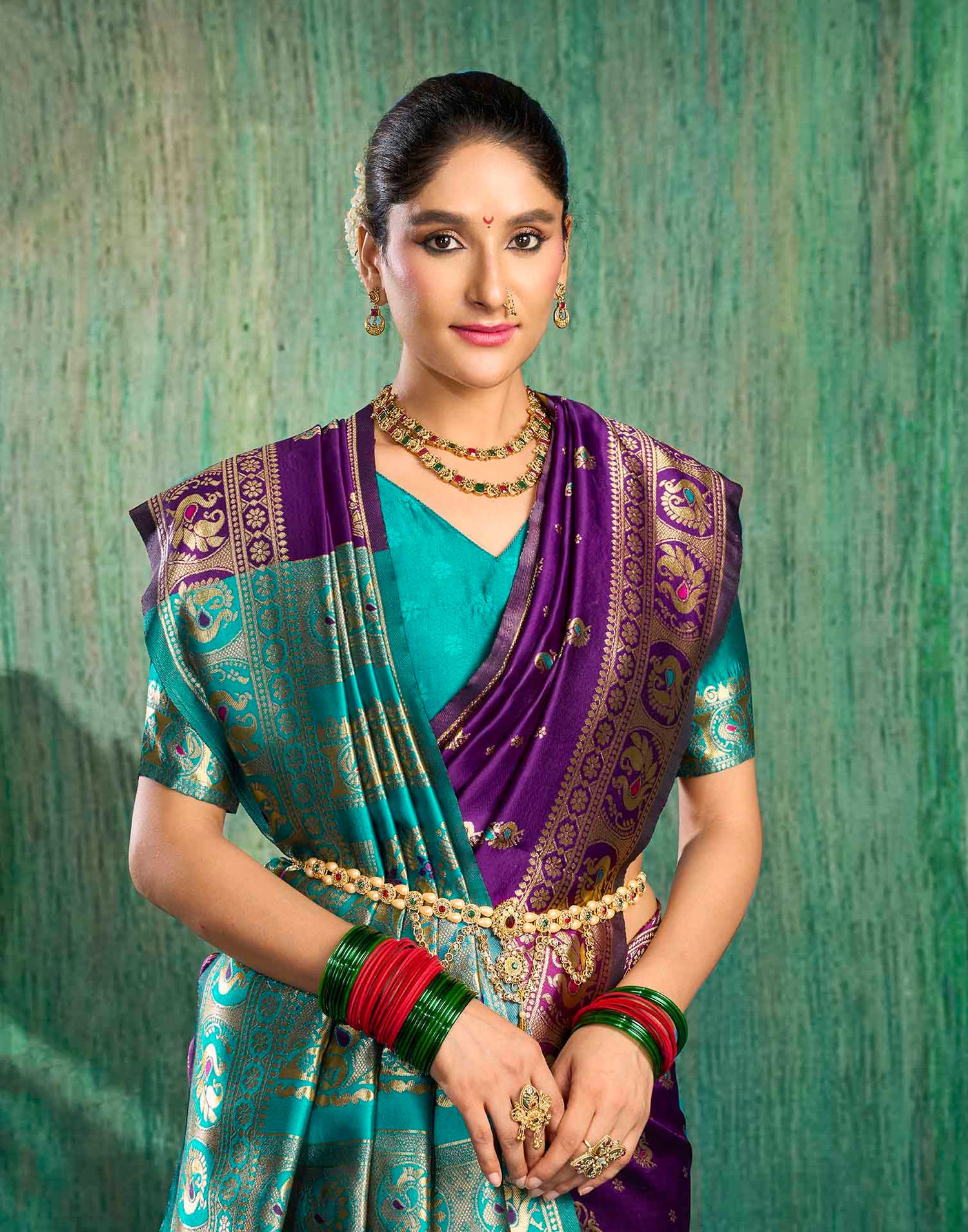 Purple Silk Woven Paithani Saree