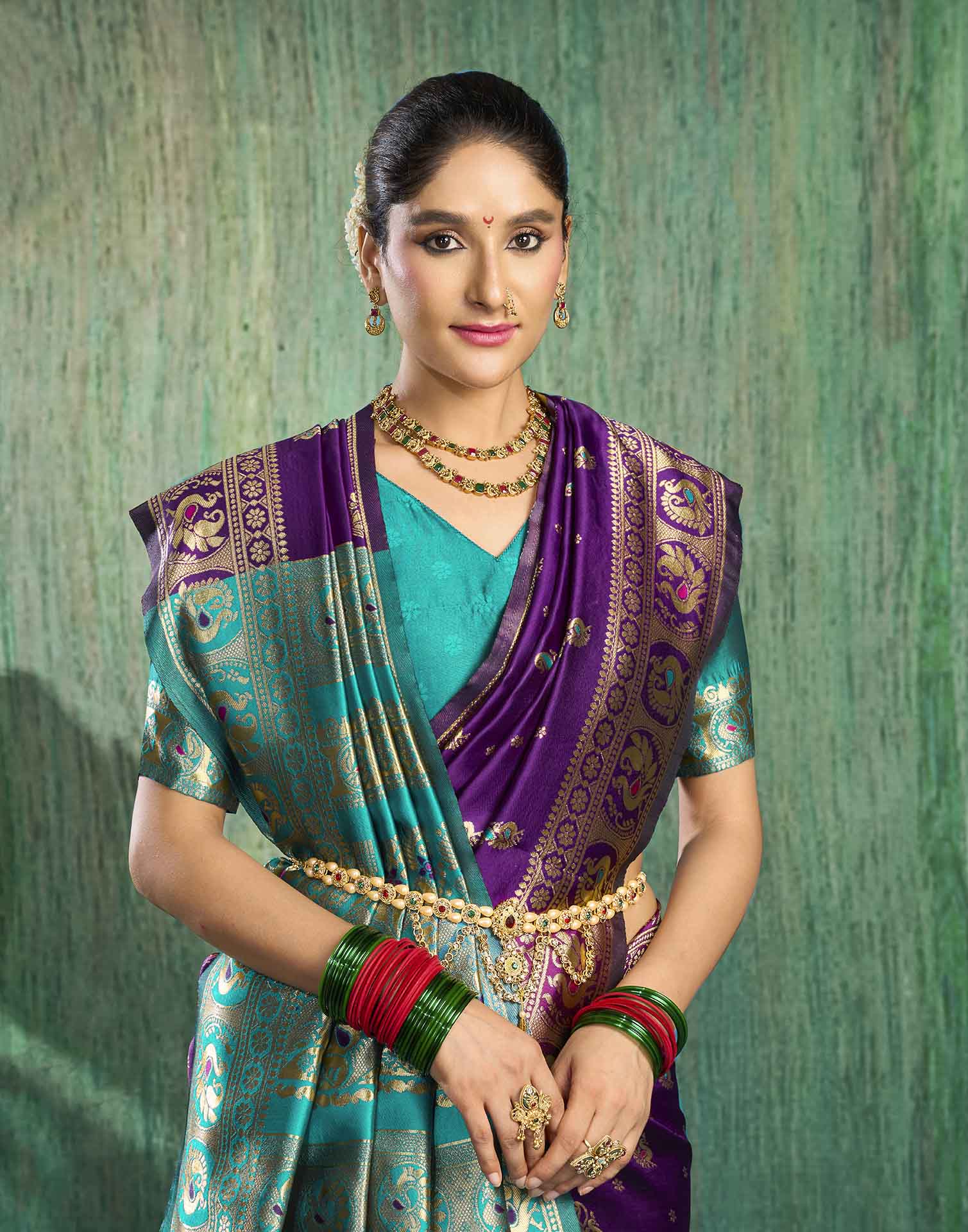 Purple Silk Woven Paithani Saree
