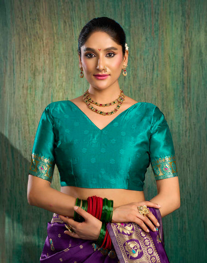 Purple Silk Woven Paithani Saree