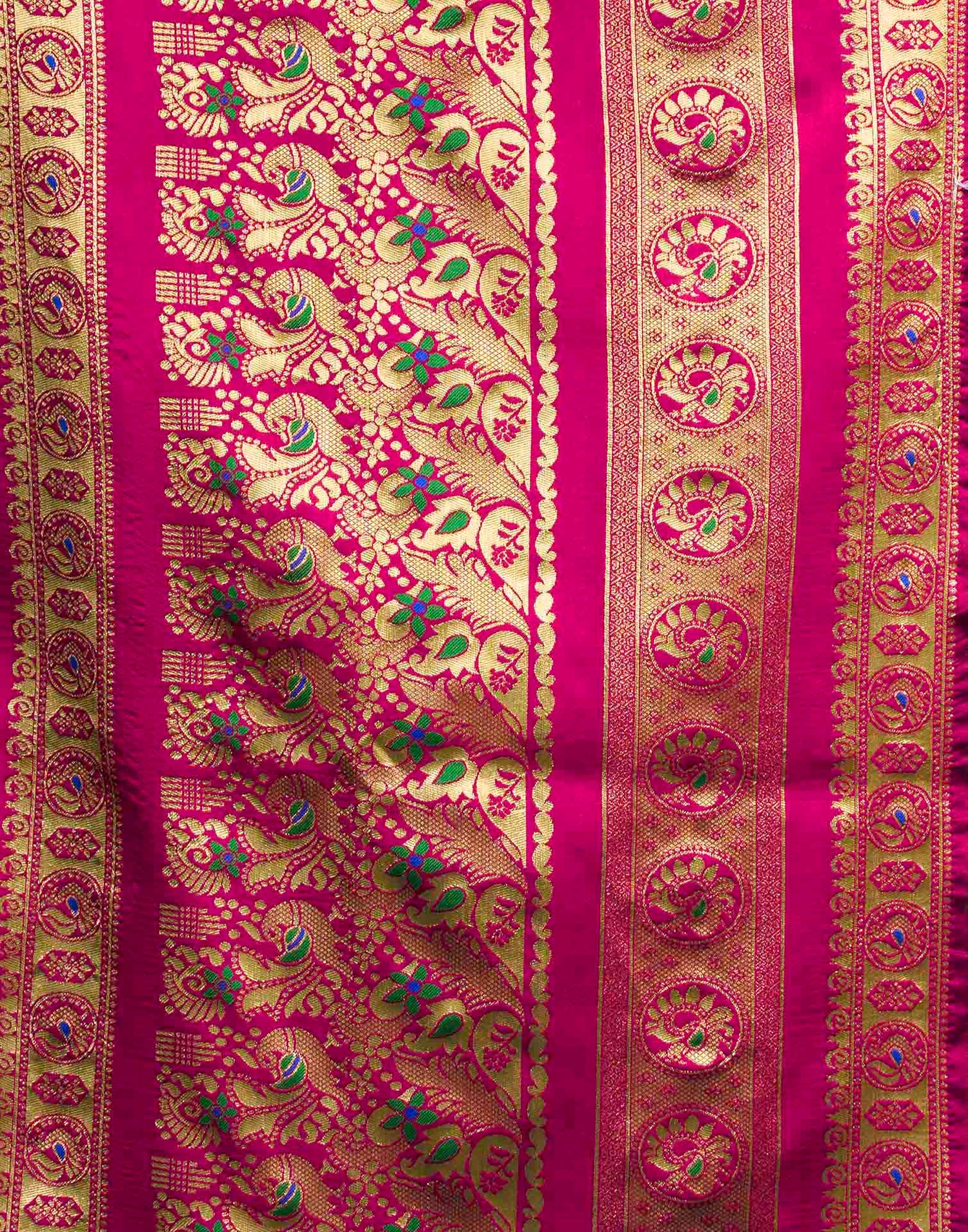 Parrot Green Silk Woven Paithani Saree