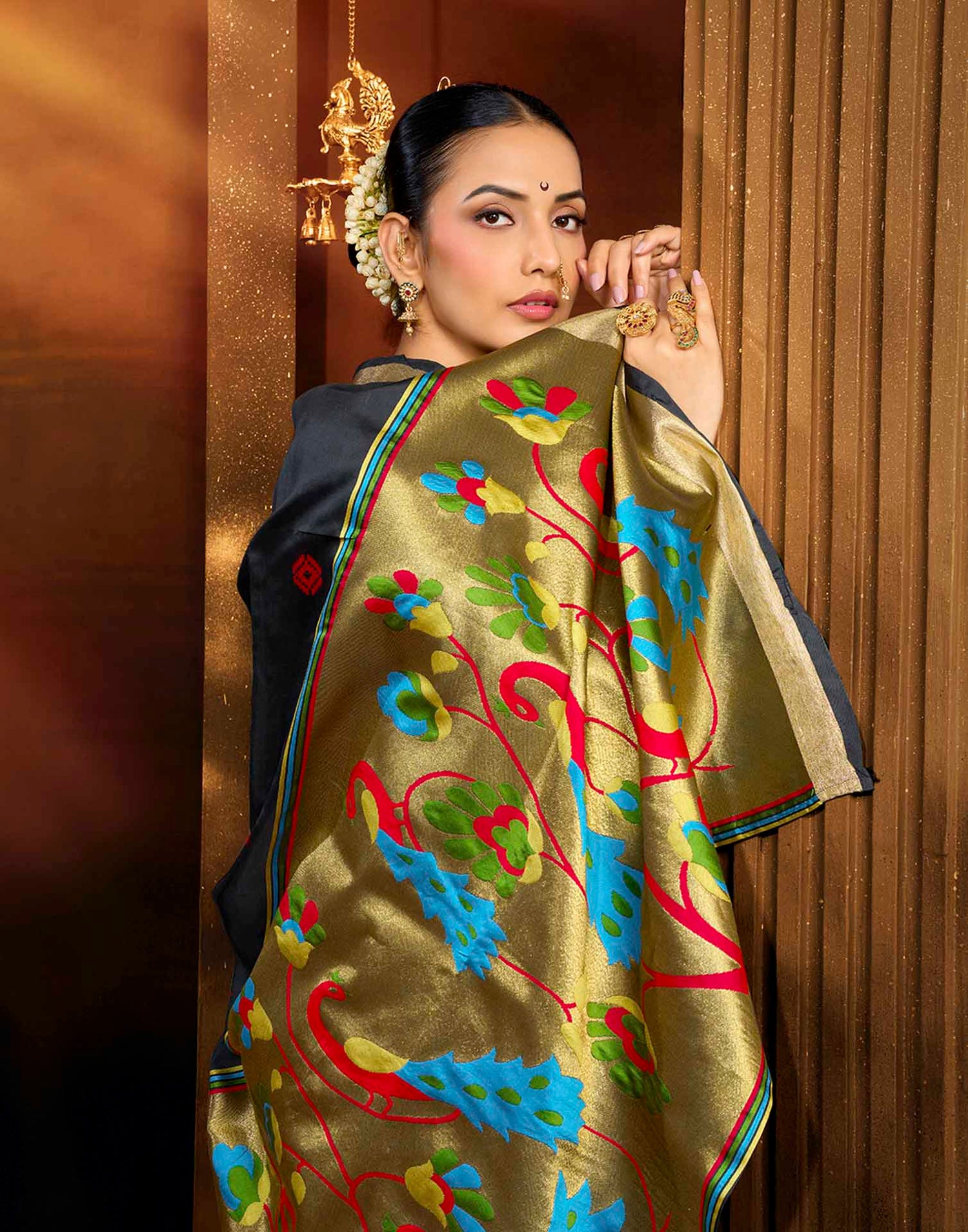 Black Silk Woven Paithani Saree