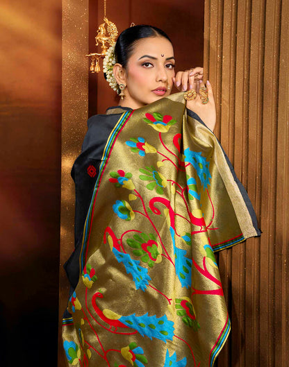 Black Silk Woven Paithani Saree