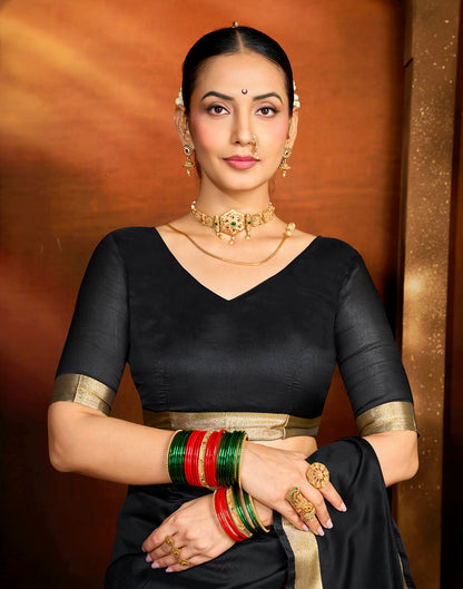 Black Silk Woven Paithani Saree