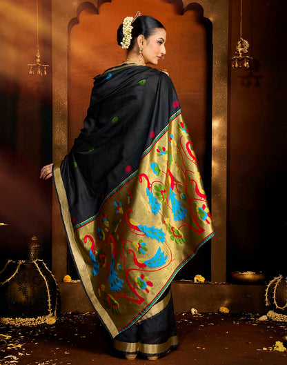 Black Silk Woven Paithani Saree