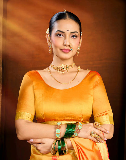 Yellow Silk Woven Paithani Saree