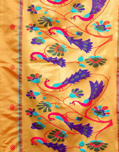 Yellow Silk Woven Paithani Saree