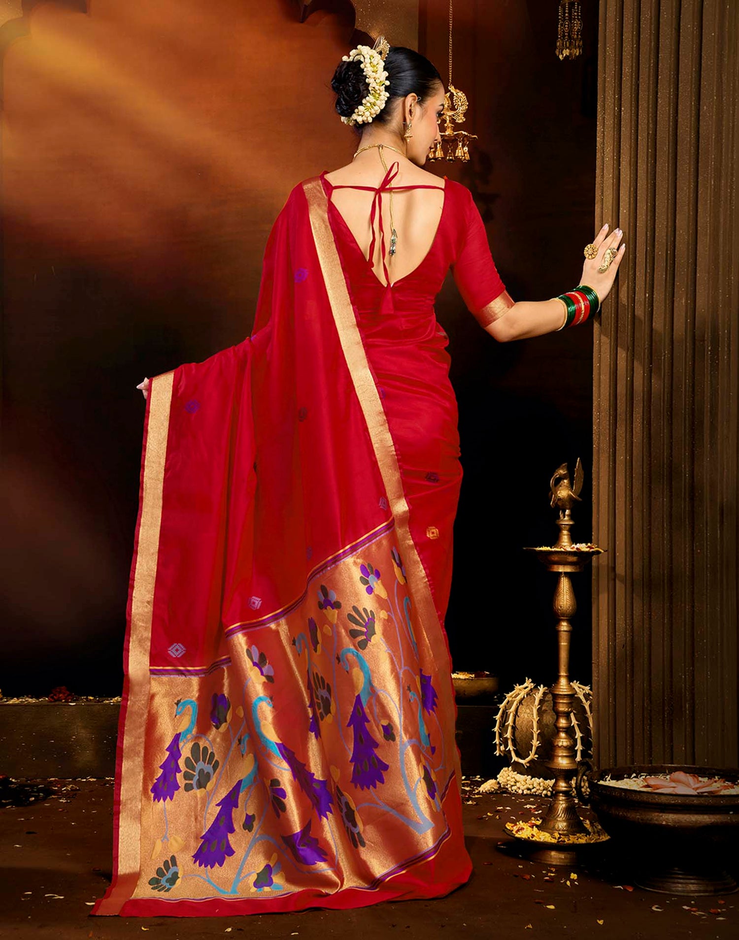 Red Silk Woven Paithani Saree