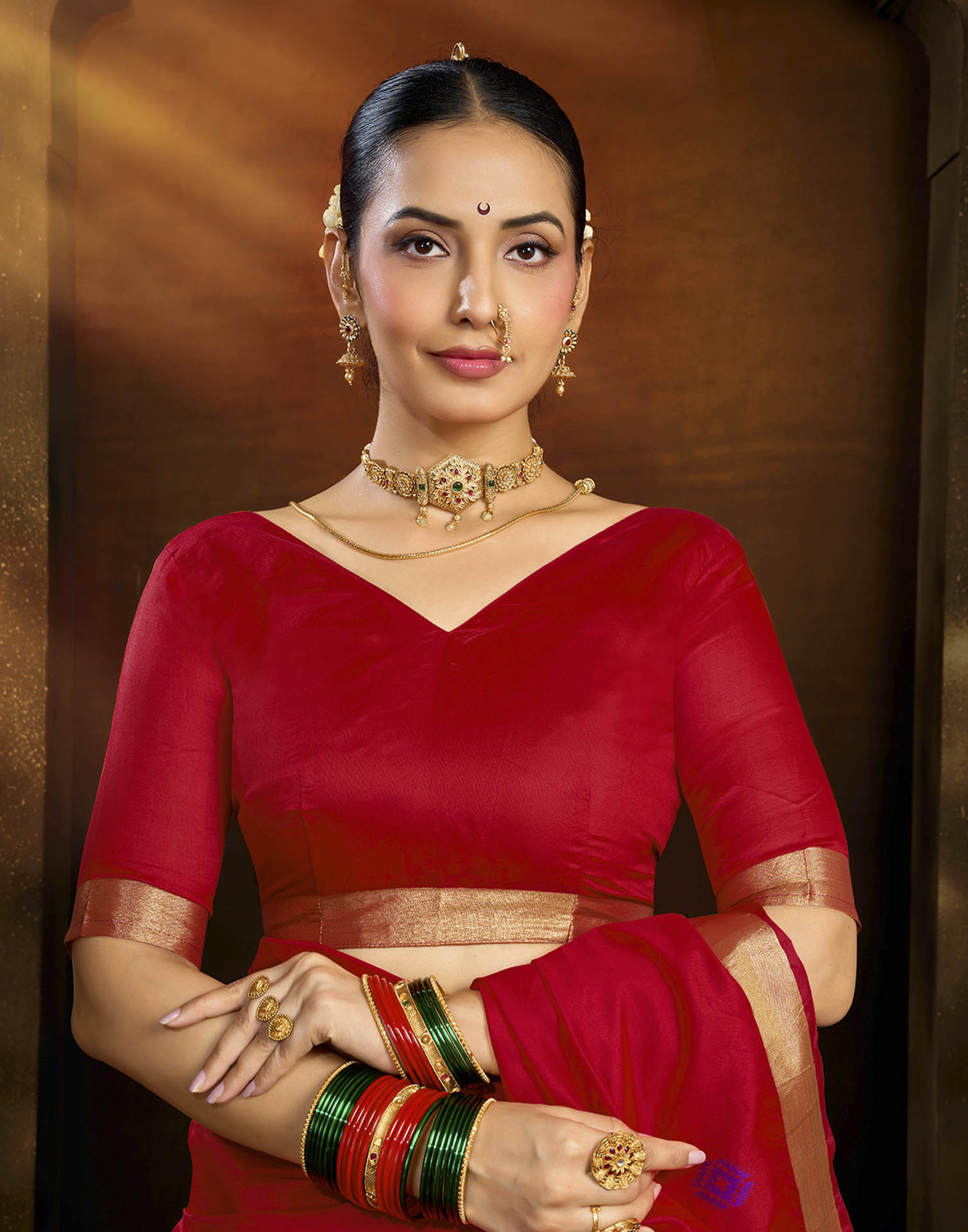 Red Silk Woven Paithani Saree