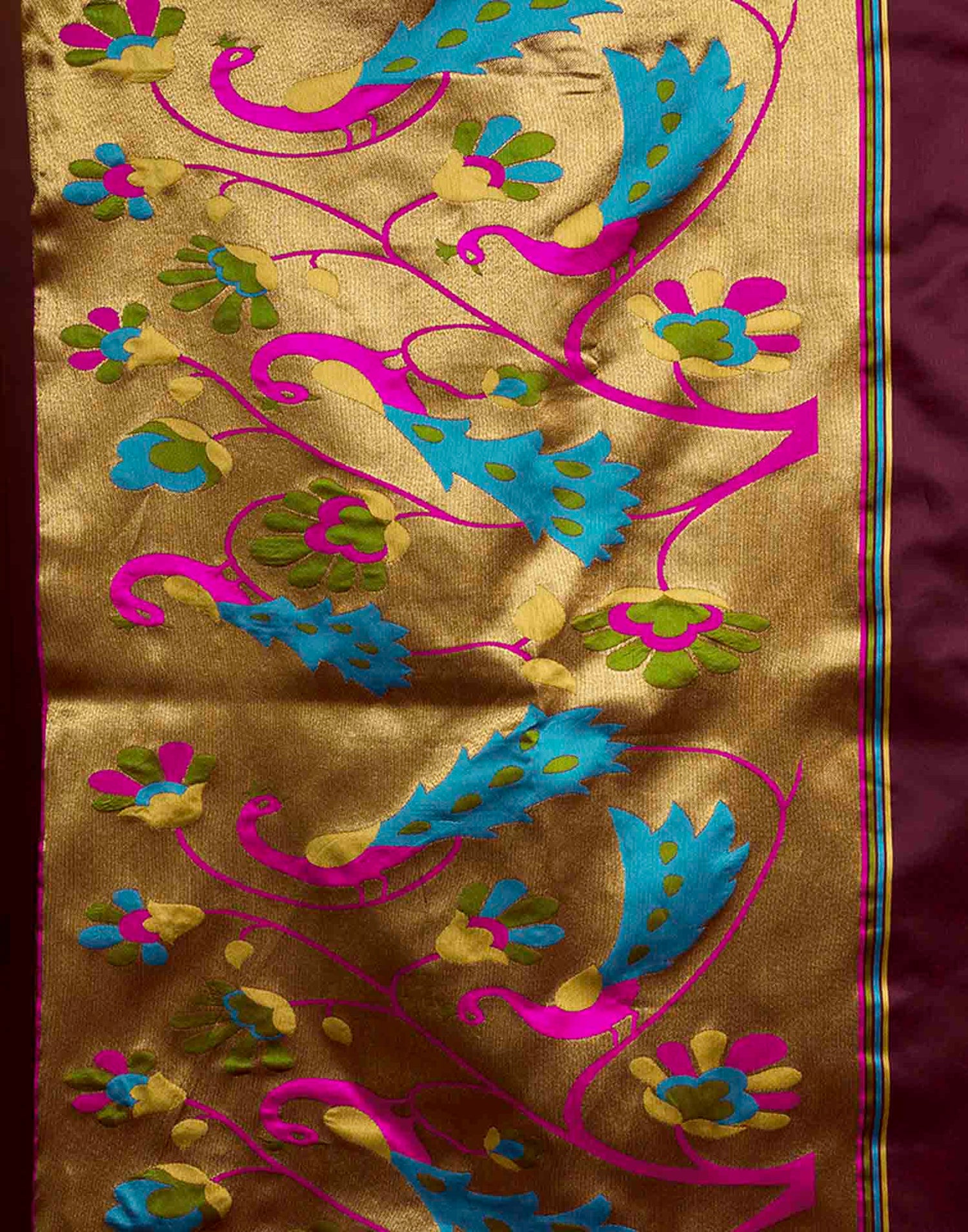 Maroon Silk Woven Paithani Saree