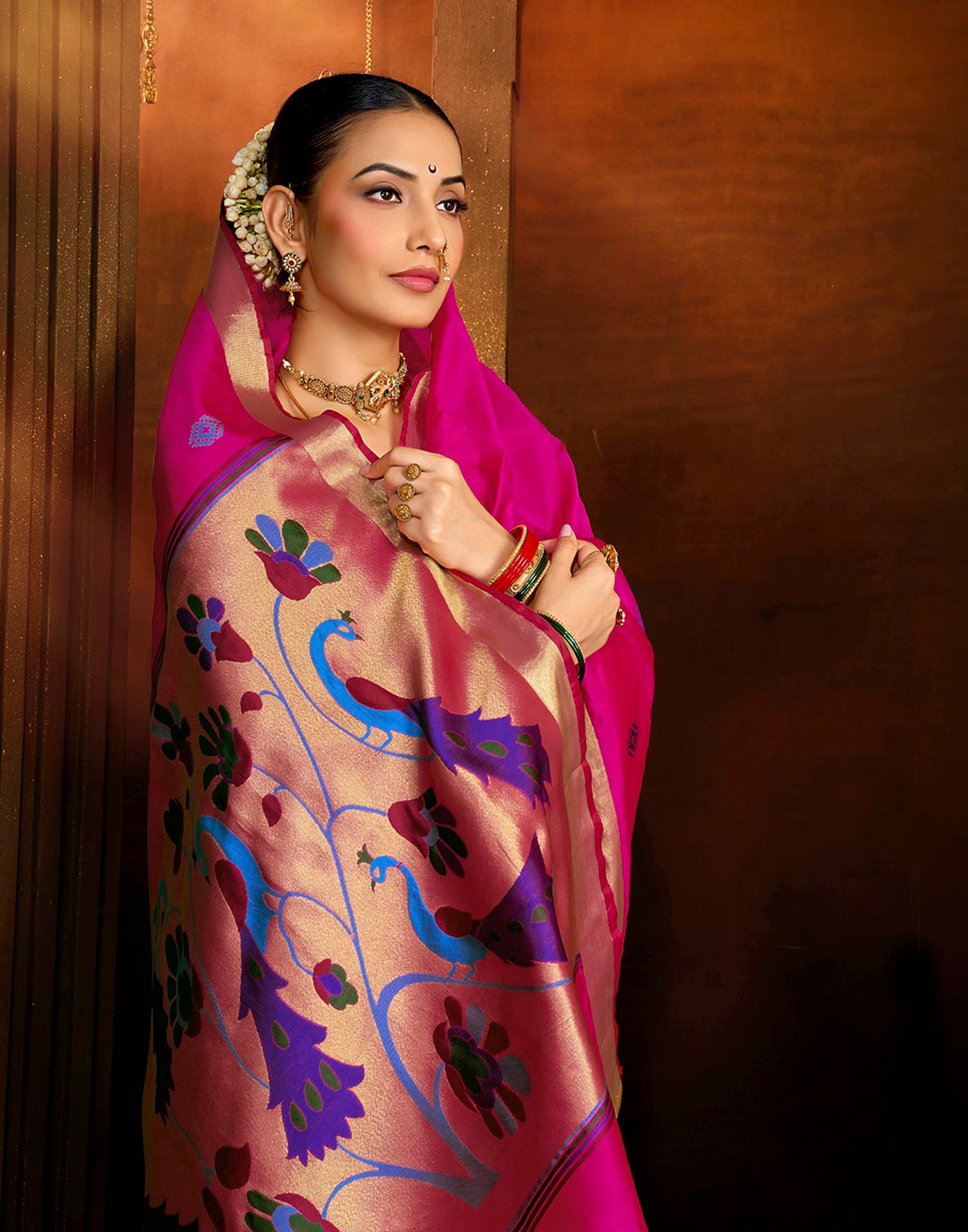 Pink Silk Woven Paithani Saree