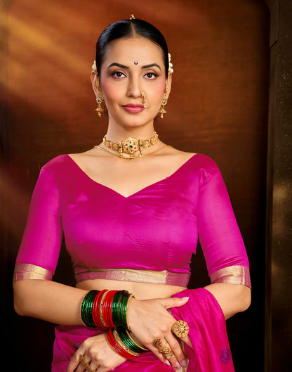 Pink Silk Woven Paithani Saree